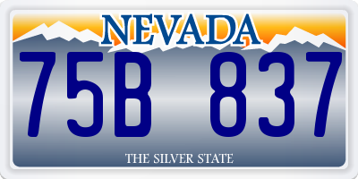 NV license plate 75B837