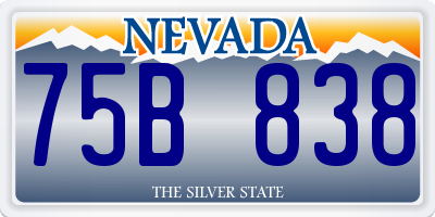 NV license plate 75B838