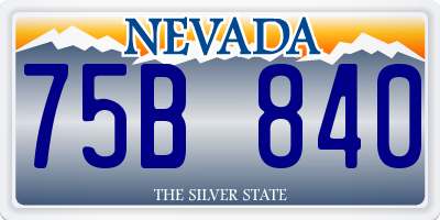 NV license plate 75B840