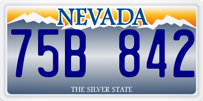 NV license plate 75B842