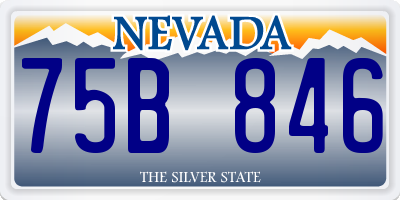 NV license plate 75B846