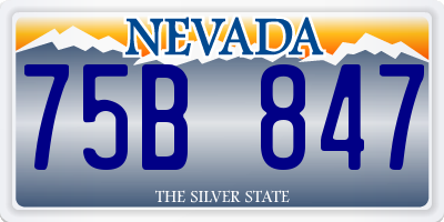 NV license plate 75B847