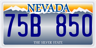 NV license plate 75B850