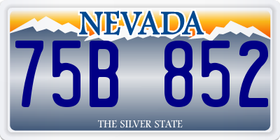 NV license plate 75B852