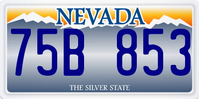 NV license plate 75B853