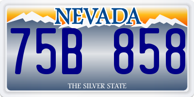NV license plate 75B858