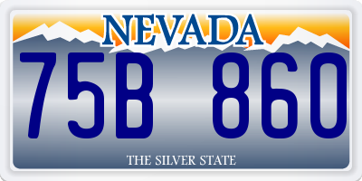 NV license plate 75B860