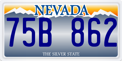 NV license plate 75B862