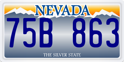 NV license plate 75B863