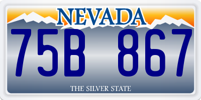 NV license plate 75B867