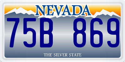 NV license plate 75B869