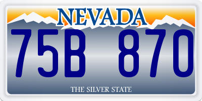 NV license plate 75B870