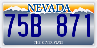 NV license plate 75B871