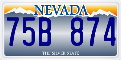 NV license plate 75B874