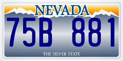 NV license plate 75B881