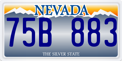 NV license plate 75B883