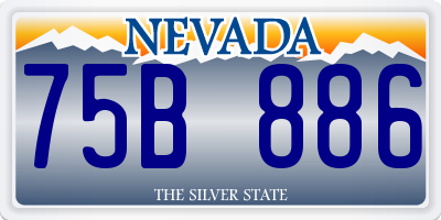 NV license plate 75B886