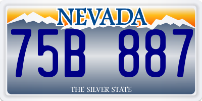 NV license plate 75B887