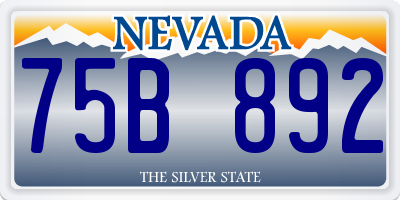 NV license plate 75B892