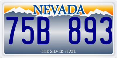 NV license plate 75B893