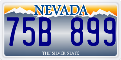NV license plate 75B899