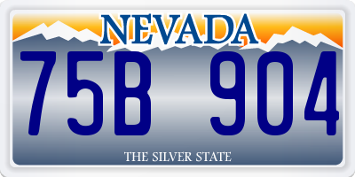 NV license plate 75B904