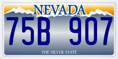 NV license plate 75B907