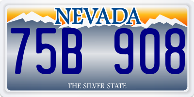 NV license plate 75B908