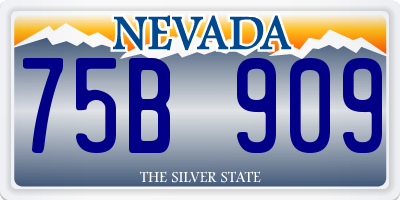 NV license plate 75B909