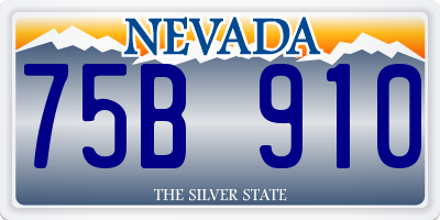 NV license plate 75B910