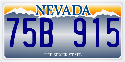 NV license plate 75B915