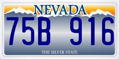 NV license plate 75B916