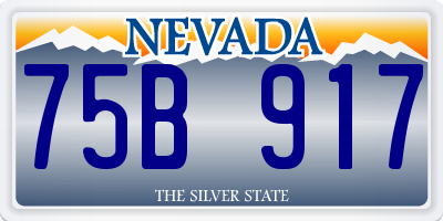 NV license plate 75B917