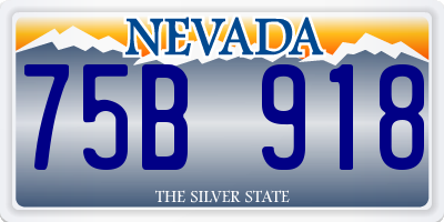 NV license plate 75B918