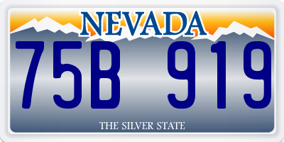 NV license plate 75B919