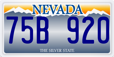NV license plate 75B920