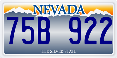 NV license plate 75B922