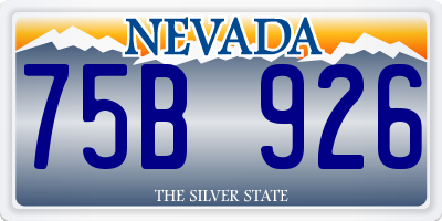 NV license plate 75B926