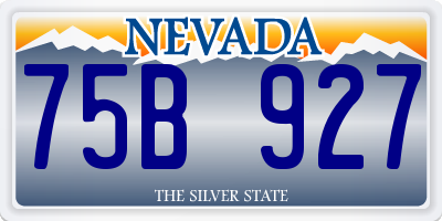 NV license plate 75B927