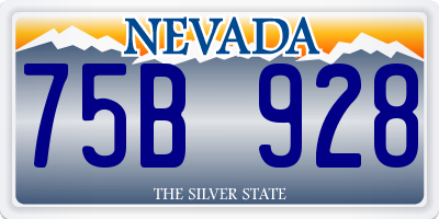 NV license plate 75B928