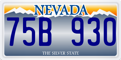 NV license plate 75B930