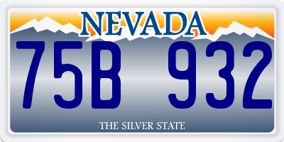 NV license plate 75B932