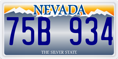 NV license plate 75B934