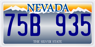 NV license plate 75B935