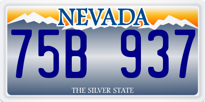 NV license plate 75B937