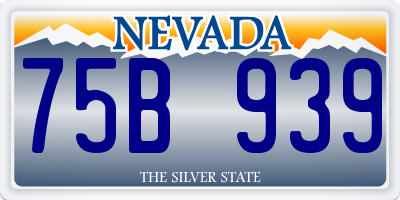 NV license plate 75B939