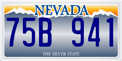 NV license plate 75B941