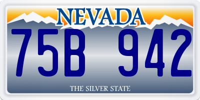 NV license plate 75B942