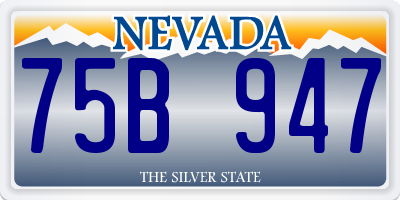 NV license plate 75B947