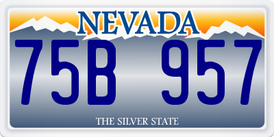 NV license plate 75B957